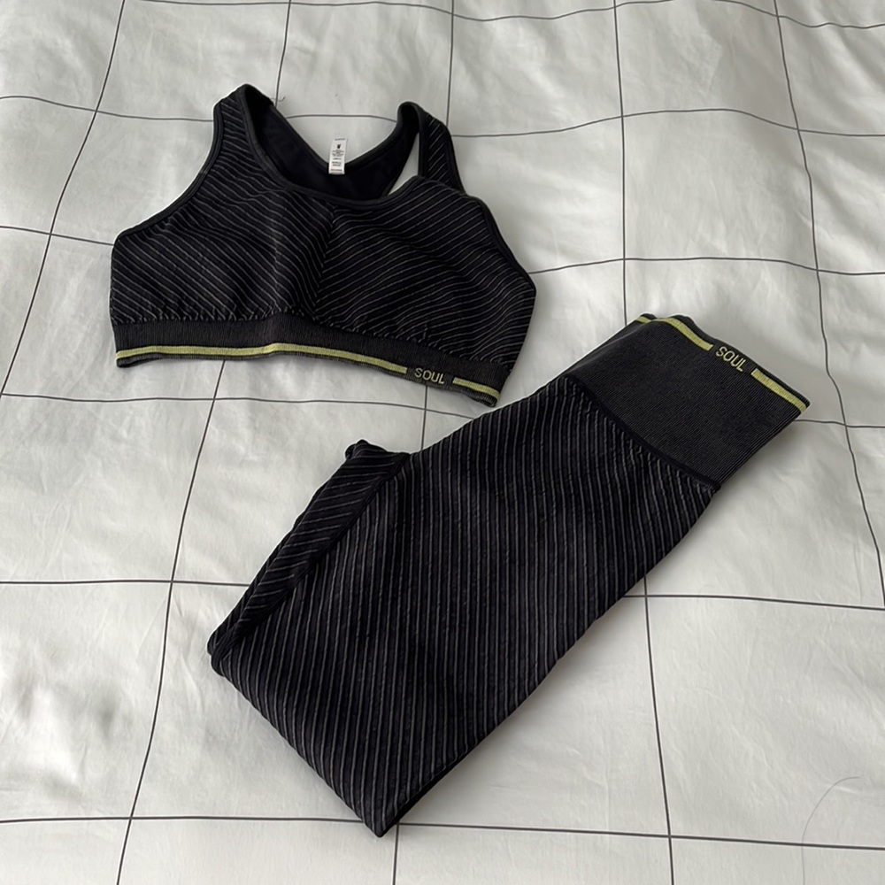 Sports bra and leggings set from SoulCycle